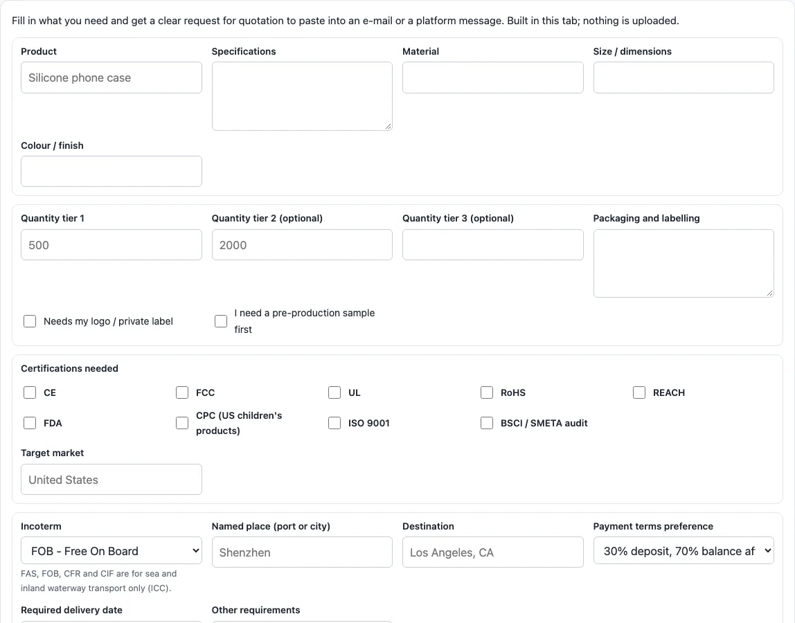 How to find a manufacturer example